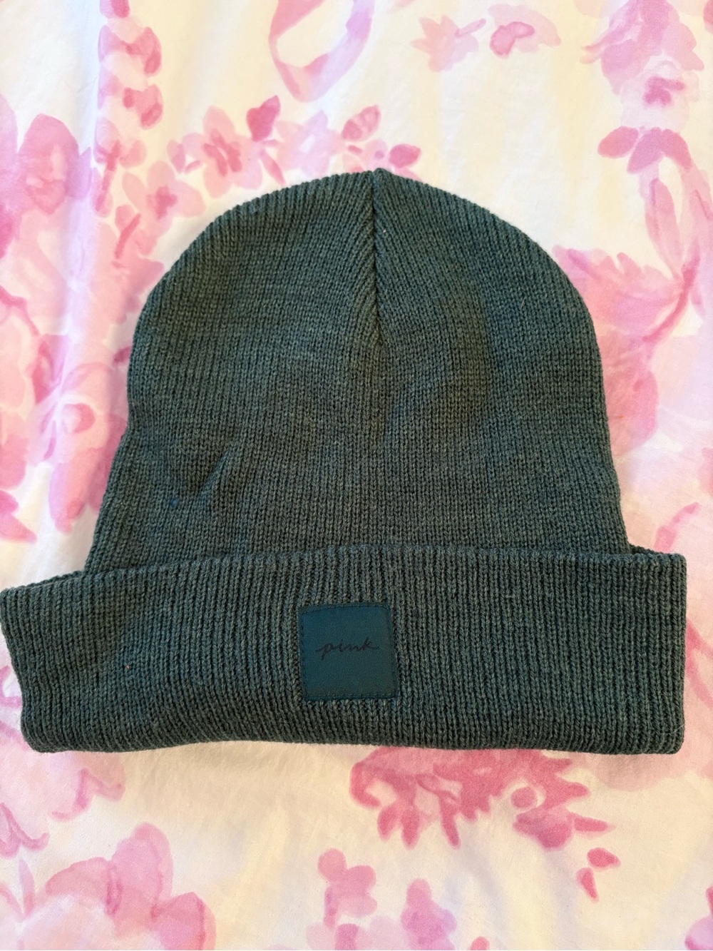 Victoria’s Secret PINK dark green beanie hat